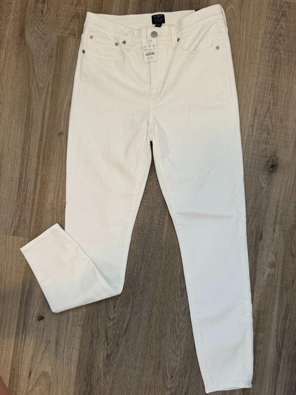 NEW J Crew Tall 9" mid-rise white skinny jean in signature stretch